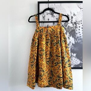 Sunflower Floral Yellow Baby Doll Boutique Mini Dress size Small